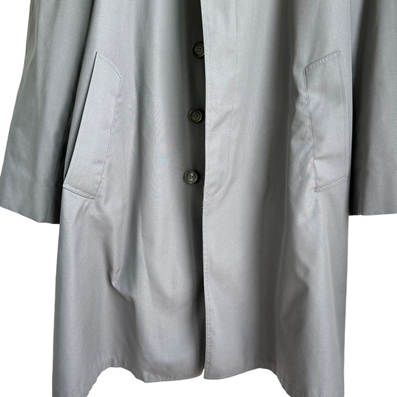 Oversized Vintage London Fog Boyfriend Trench Coat Jacket Grey Neutral - Picture 8 of 13